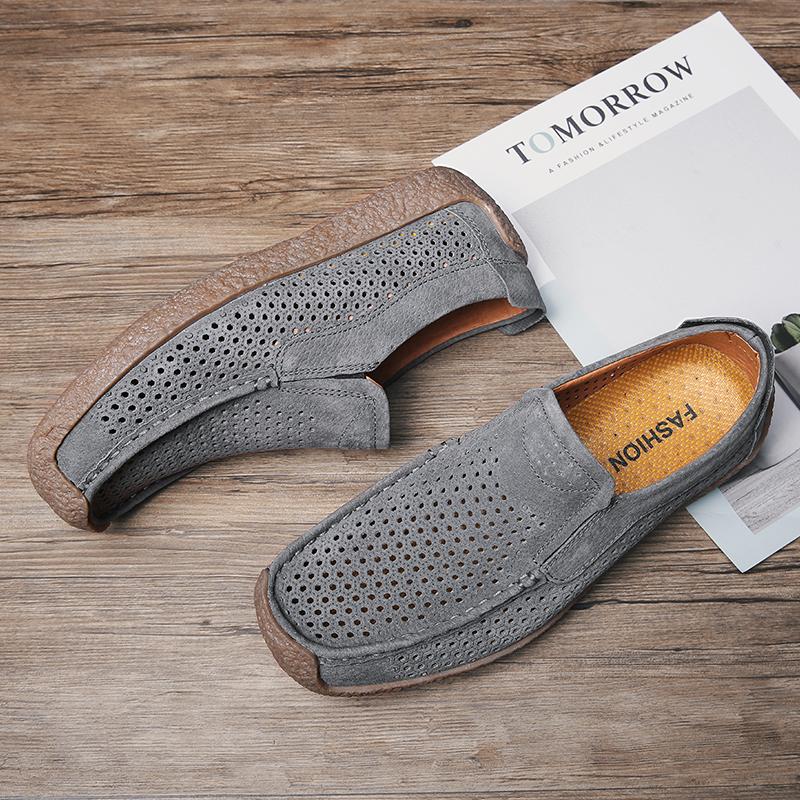 Fashion Men's Suede Loafers Breathable Slip On Casual Shoes Summer Outdoor Driving Shoes Social Shoe Male Designer Shoes Luxus Slippers