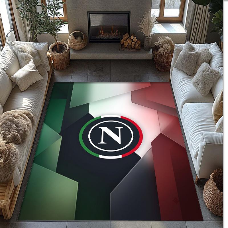 Tappeto Morbido Antiscivolo per Interni con Motivo Calcio Napoli FC Tappetino Decorativo Sportivo per Camera da Letto