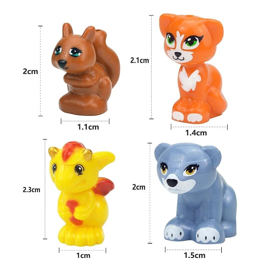 MOC Blocuri de Construcție Animale Particule Mici Scenă Tigru Oaie Rață Cal Balene Model Educațional Zoo Asamblat Cadou DIY Cărămizi Jucărie