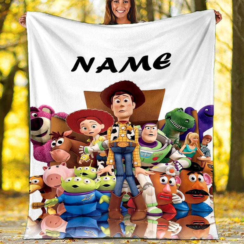 Customizable Toy Story Throw Blanket – Personalized Name, All-Season Cozy Snug Blanket, Machine Washable, Personalized Blanket
