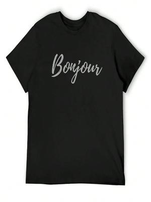 Bonjour T-Shirt Shirts Graphic Tee Custom T Shirt Plus Sizes Unisex Designer T Shirt