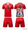 Summer New Haaland #9 Football Jersey Sports Short Sleeve T-shirts and Shorts Set Breathable Soft Fan Clothing Family Kids Tees