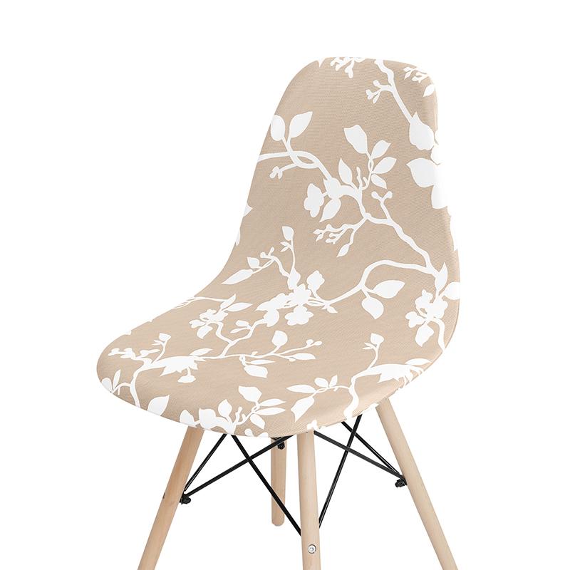 Printing Shell Chair Cover Short Back Scandinavian Chair Covers Adjustable Dining Room Seat Covers For Bar Party Wedding Hotel