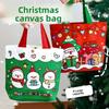 Cute Christmas Canvas Bag, Cartoon Girl's Heart, Snap Gift Packaging Bag, Christmas Gift Handbag
