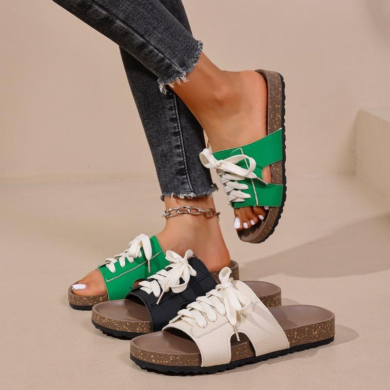 Ciabatte Classiche alla Moda in Sughero per Donna Nuovo Stile Moda Sandali Bassi in Camoscio Scarpe Ciabatte da Spiaggia per Coppia con Fibbia Regolabile