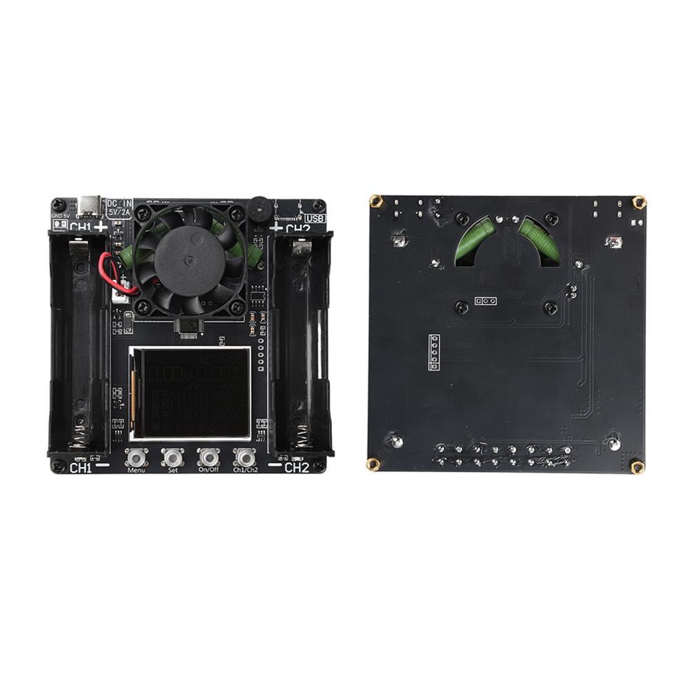 Dual-channel 18650 lithium-ion battery capacity tester, 5V DC/2A electronic load tester, automatic charge-discharge module