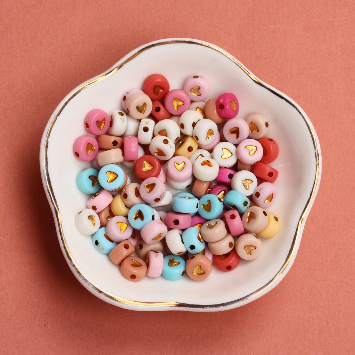 

Товары для вечеринок Серьги Акриловые Модные плоские круглые брелки-проставки Ожерелья Свободные бусины 50 шт. Материалы «сделай сам» 6,5 мм Браслет с узором в виде сердца 7