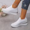 Women's Rhinestone-Decorated Thick-Sole Sneakers - Sparkling Rhinestone Low-Top Slip-On Shoes Mesh-woven Breathable Sports Shoes