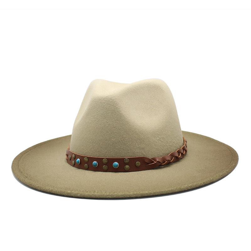 Men And Women Spray Paint Gradual Change Color Woolen Top Hat Jazz Hat