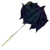 Black Vintage Elegant Lolita Girls Sunshade Dual-Folding Umbrella Travel Outdoor Foldable Sunscreen Sun Protection Umbrella