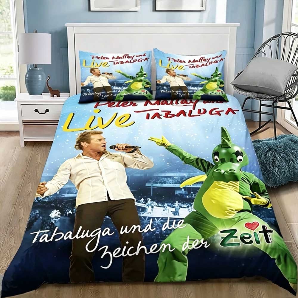 Tabaluga Le Film Parure de lit Imprimée Ensemble Housse de couette pour enfants Avec taie d'oreiller 50x75cm Décoration de chambre à coucher Cadeau 140×200cm
