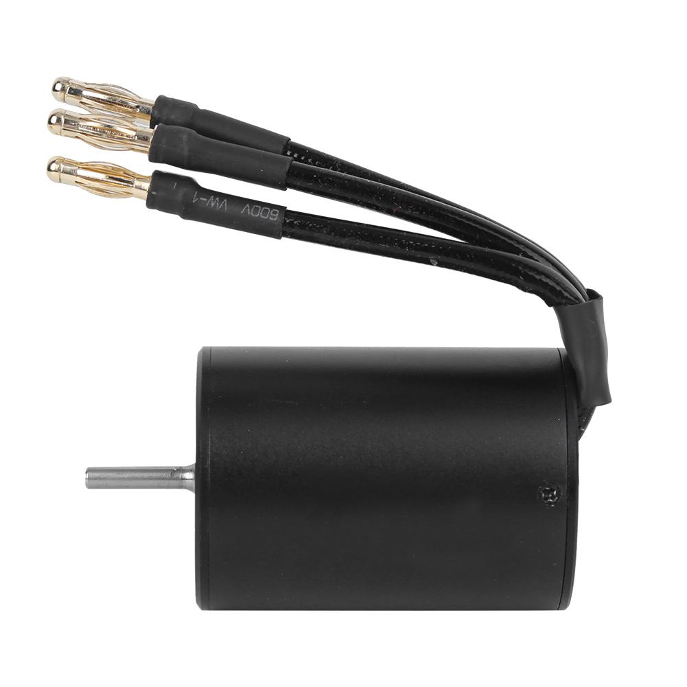 3650 Waterproof 4 Pole NonInductive Brushless Motor Accessory for 1 8 1 10 RC Car (Black)