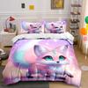 Dreamlike Fox With Glowing Sparkles Duvet Cover Set With 3D Printing Design Soft Polyester Bedding Set All-Season Comfort