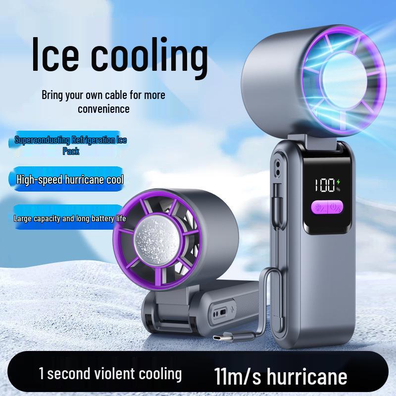 Handheld Ice Pack Mini Fan: Portable Outdoor Cooling Gadget