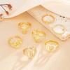 IngeSight.Z 7Pcs Trendy Vintage Heart Rhinestone Rings Women Exquisite Metal Butterfly Chic Open Knuckle Ring Charm Jewelry Set