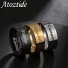 Atoztide 8mm Personalized Engrave Name Rings Stainless Steel for Women Men Custom Date Wedding Band Engagement Jewelry Gift