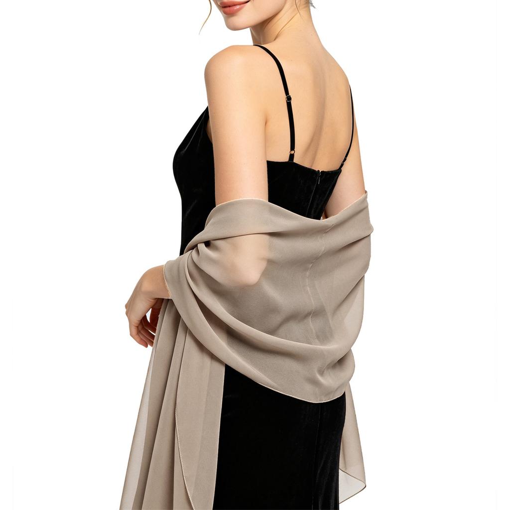 Elegante Sciarpa Leggera in Chiffon Trasparente Coprispalle da Sera per Donna Sciarpa Lunga Morbida per Matrimoni Eventi Formali Feste