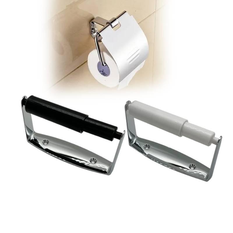 Premium Zinc Alloy Toilet Paper Holder With White Plastic Tube For Simple Organization