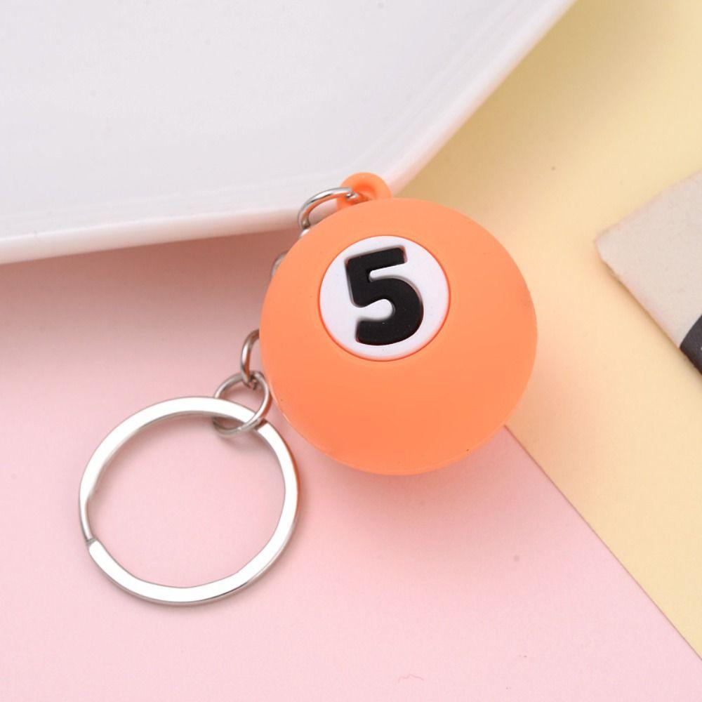 Wear-resistant Billiards Keychain Round Pendant Simplicity Number Beads