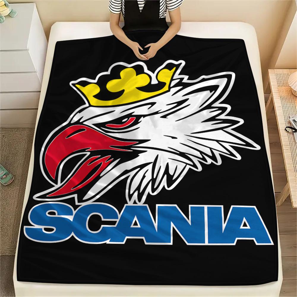 Scania Griffin Head Nákladní Auto Logo Samolepka Deku Deku na Pohovku Kempování Digitální Tisk Venkovní Plyšová Deku Lze Prát v Pračce