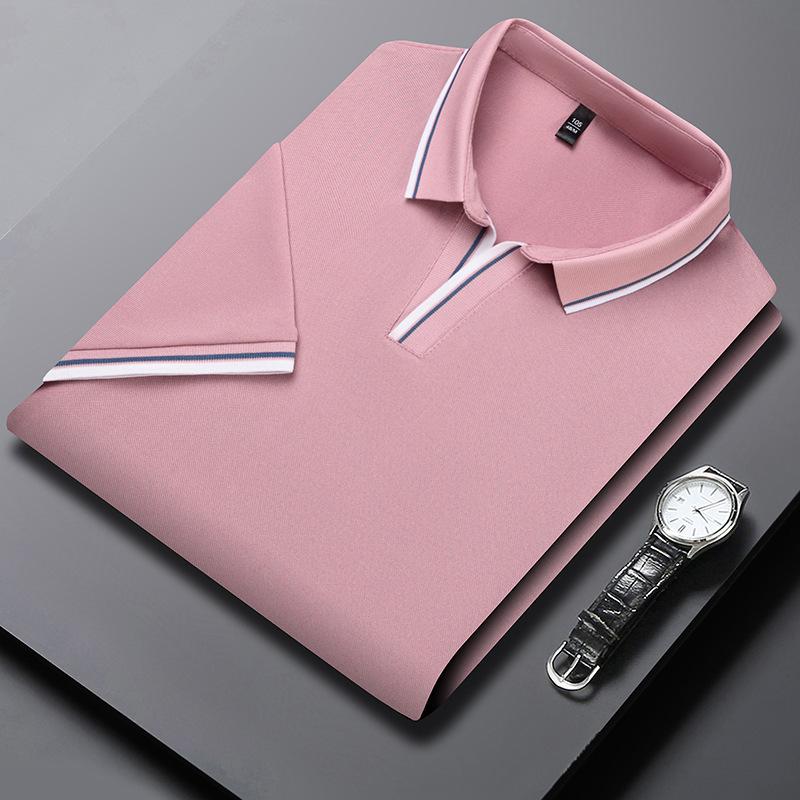 Sommer Neue Männer Junge und Mittleren Alters Schere Kragen Mode Casual Kurzarm T-shirt Polo Shirt Top Männer