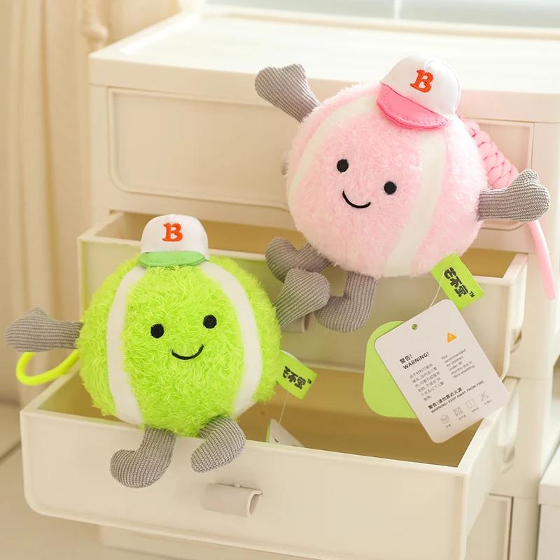 Lifelike Tennis Ball Plush Toy Cute Green / Pink Tennis Props Stuffed Pillow Soft Creative Doll Gifts Kawaii Room Decoration