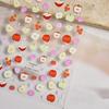 5D Jelly Tomato Nail Art Sticker Romantic Bowknot Twinkling Star Fun Fruit-Themed Self Adhesive Decoration Manicure Decal DIY