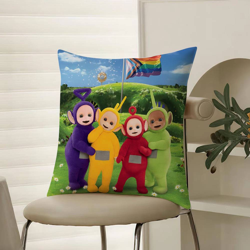 Childrens Cute Companionship Teletubbies-A Pillow Case Comfort Sofa Bed Silky Elegant Invisible Zipper Decorative Cushion Cover