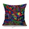 Cartoon Pop Art Hippie Modern Art Sun Girl Fashion Sofa Throw Pillow Case Cotton Linen Bench Cushion Cover Case