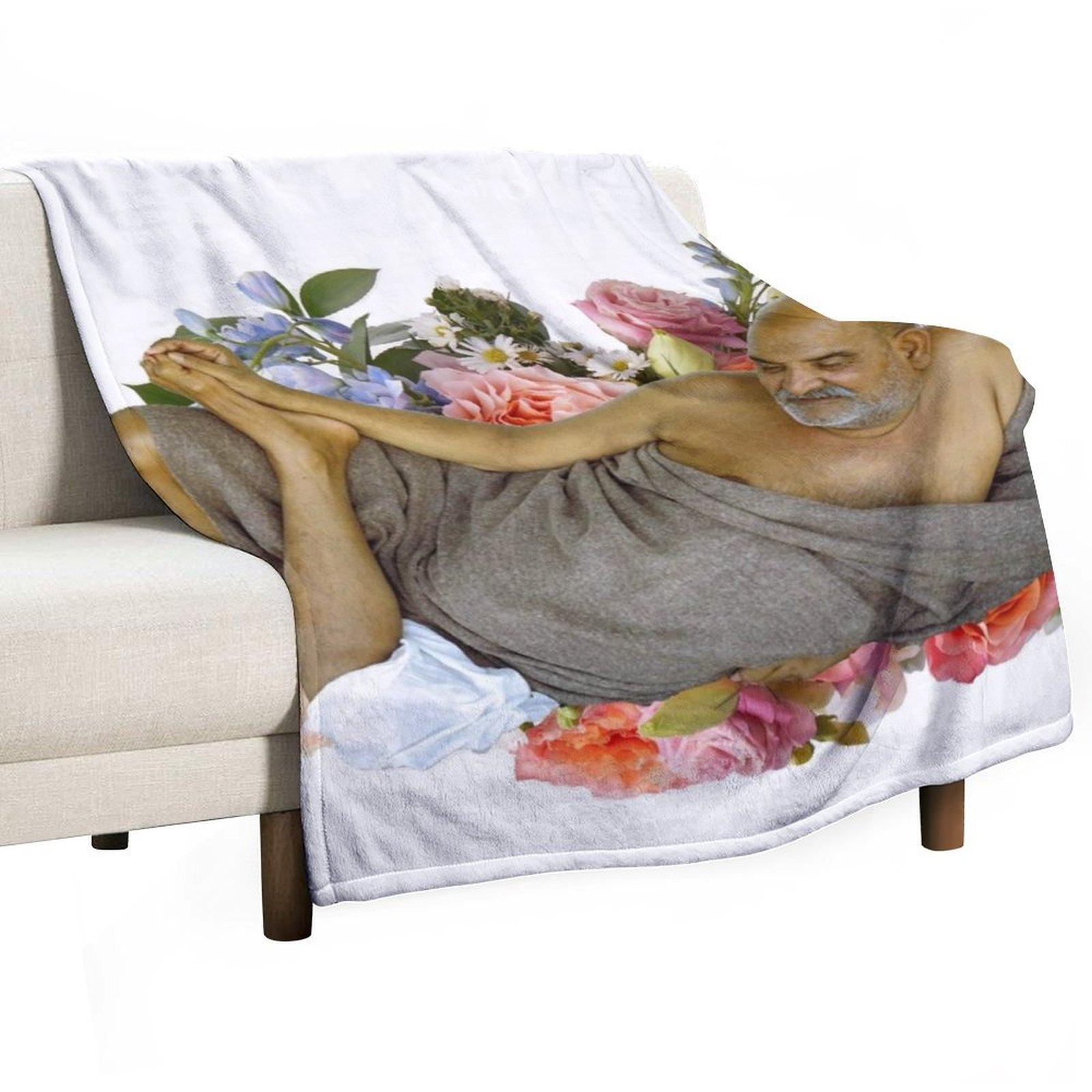 Neem Karoli Baba Throw Blanket Plaid blankets and throws Stuffeds Thins Blankets 30x40in