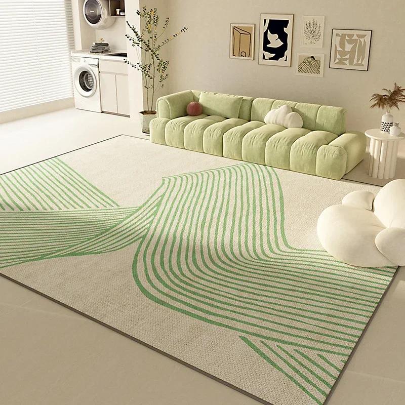 Minimalist Natural Area Rug for Living Room Bedroom Organic Textured Design Machine Washable Soft Non-Slip Mat