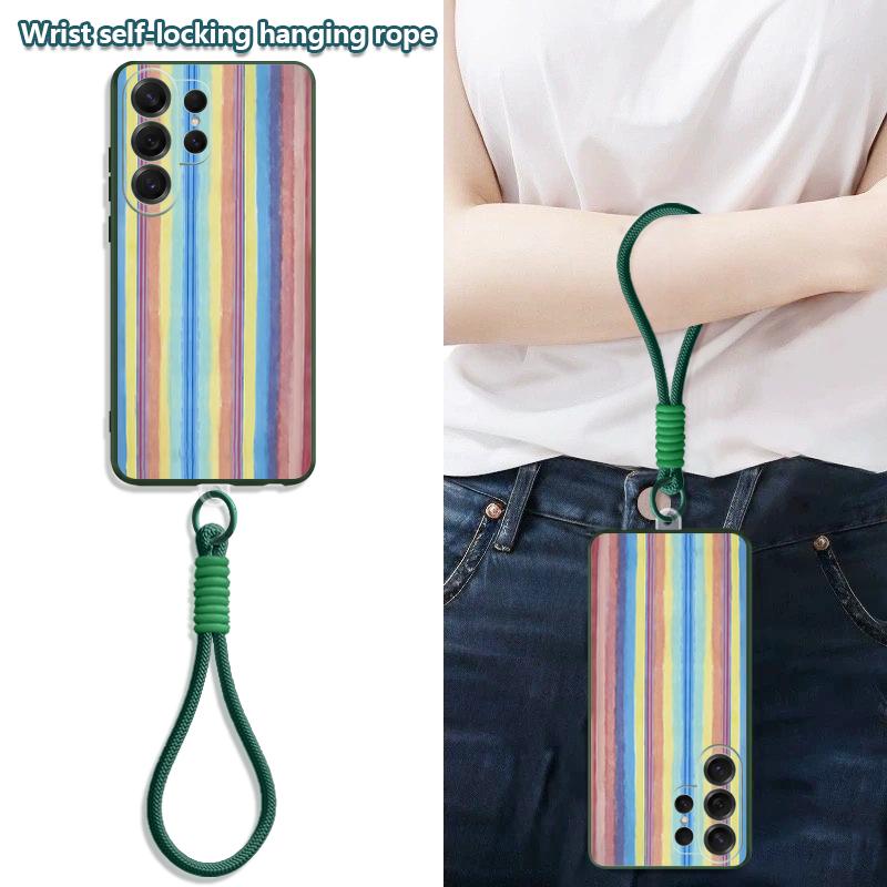 Rainbow Color Striped Case For Samsung S26 Ultra S25 FE S24 S24 Plus A57 A37 A17 A56 A36 A16 A55 A35 A15 A54 5G Hybrid Magnetic Matte Cover