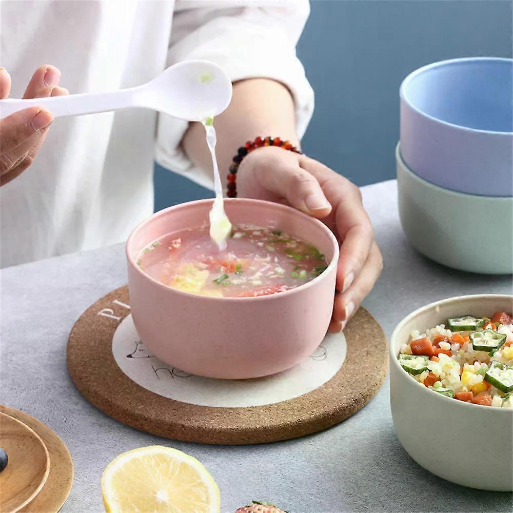 Wheat Straw Salad Bowls Unbreakable Mixing Bowls Reusable Dishwasher Microwave Safe Soup Bowls for Home Kitchen 4Colors Optional
