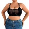 Plus Size Floral Lace Mesh Wireless Daily Bra