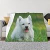 West Highland Terrier Terrier Fleece Blanket Cute Westies Dog Throw Blanket Super Soft Warm Flannel Blanket for Couch Bed Decor