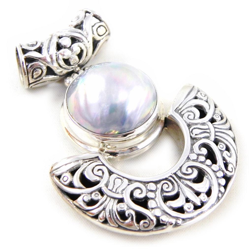 Les Trésors De Lily [D5884] - Silver Pendant 'Sapa' Blue / Silver