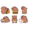 3-6 Stk./Set Tier-Serie Emaille-Anstecknadeln Capybara Frosch Cowboy Ente Killer-Huhn Broschen Reversabzeichen Schmuck Geschenk für Freunde