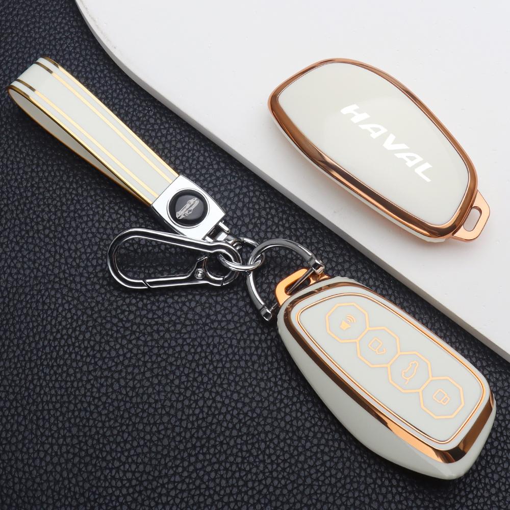 

TPU Car Key Case Cover for Great Wall Haval H6 H9 2025 Dargo Plus 2024 H5 Protection Key Shell Keychain Key Ring Accessories