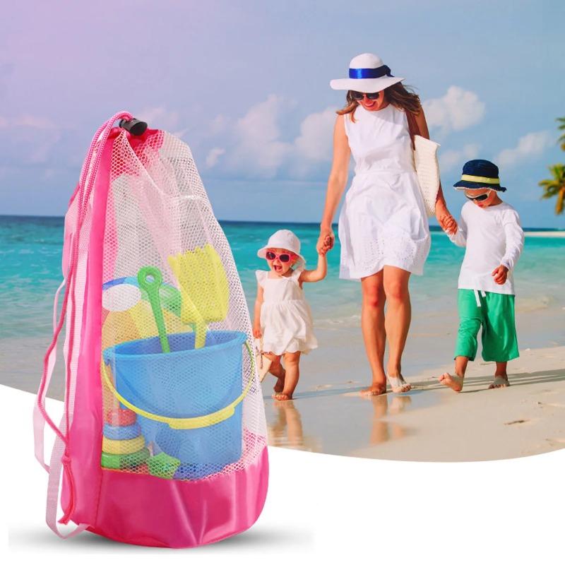 1 Pezzo Borsa da Spiaggia Pieghevole Portatile Rete Borsa da Nuoto Cesti per Giochi da Spiaggia Borsa portaoggetti Esterna Nuoto Borse Impermeabili Dry Sack