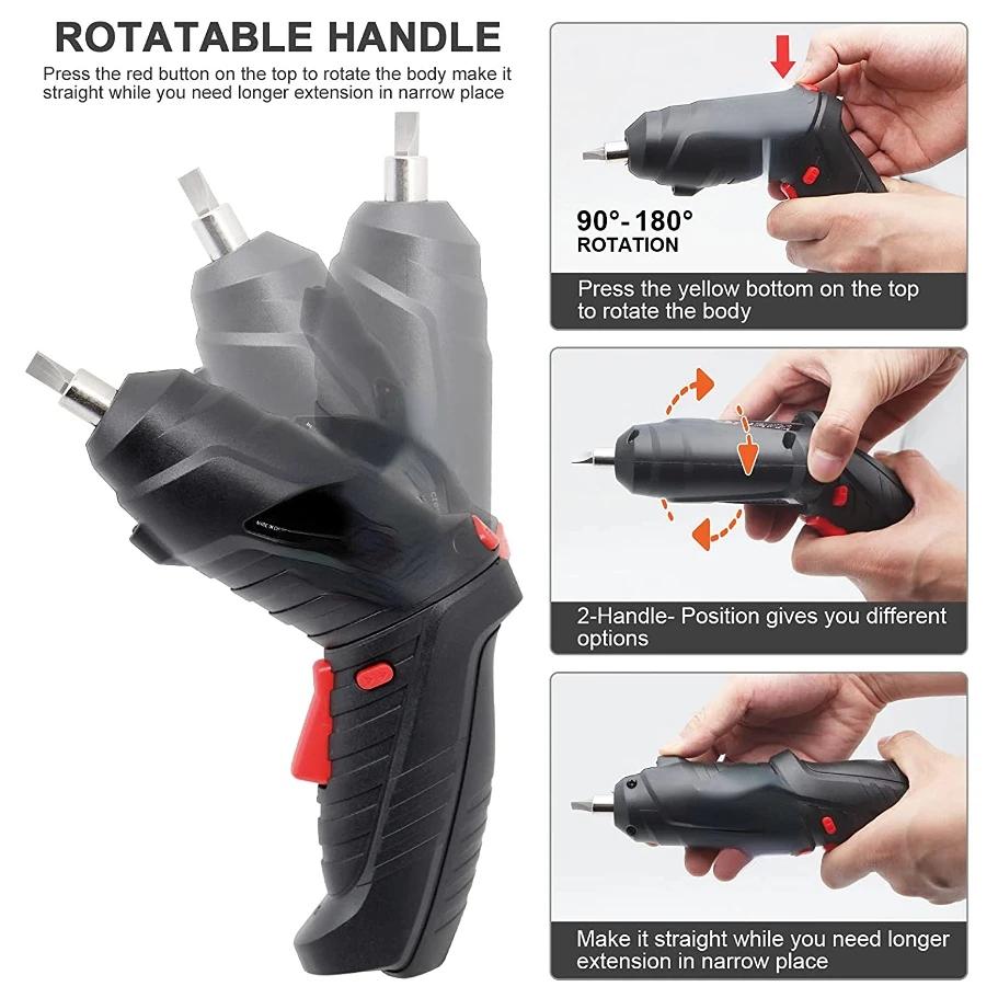 Cordless Screwdriver Mini Electric Drill 1800mAh Lithium Battery 3.6v Power Tools for Household Maintenance Repair