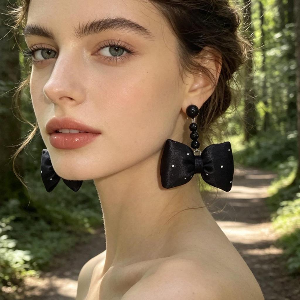 Vintage Black Series Stud Earrings 925 Silver Needle Minimalist High-End Personality Accessories for Women