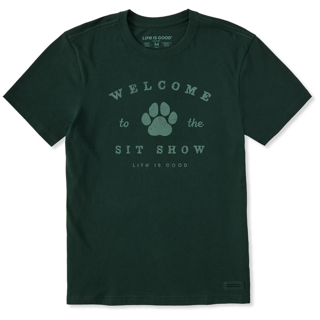 Life Is Good. Men's Welcome To The Sit Show SS Crusher Tee, Treeline Green