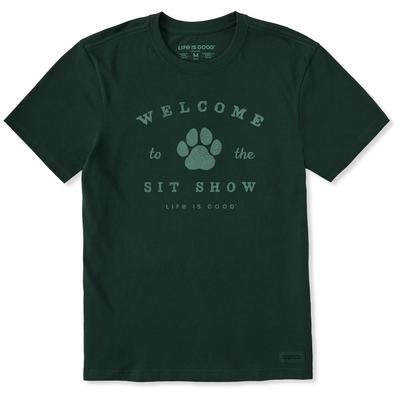 Life Is Good. Men's Welcome To The Sit Show SS Crusher Tee, Treeline Green