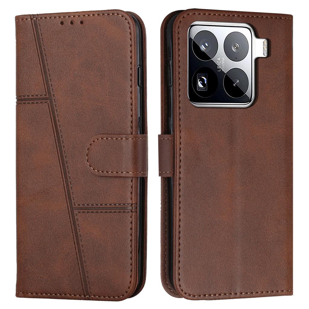 Etui z podstawką typu flip ze skóry ochronnej na telefon Xiaomi 15 Pro