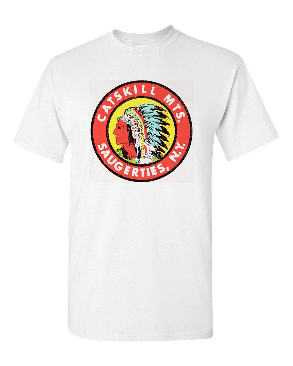 

Retro Travel Tee T Shirt Vtg Art Souvenir Tourist New York Catskills Saugerties XL