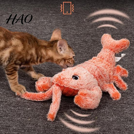 Natürliche Jagdfähigkeit Katzenspielzeug Wabbelnder Hummer Interaktiv für Hunde USB-wiederaufladbar Vibrationsmodi Haustier-Spielkamerad Stressabbau Elektrisch Realistisch Wedelnd