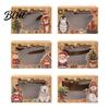 Clear Window Gift Boxes 6Pcs Christmas Paper Boxes, Xmas Color Printed Foldable Cookie Treat Holiday Bakery Packaging for Desserts, Candies, Goodies,