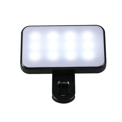 Tragbares Mini-Selfie-Fülllicht Wiederaufladbar mit Kabel 3 Modi Einstellbare Helligkeit Clip-On für Telefon PC LED Selfie-Fülllicht