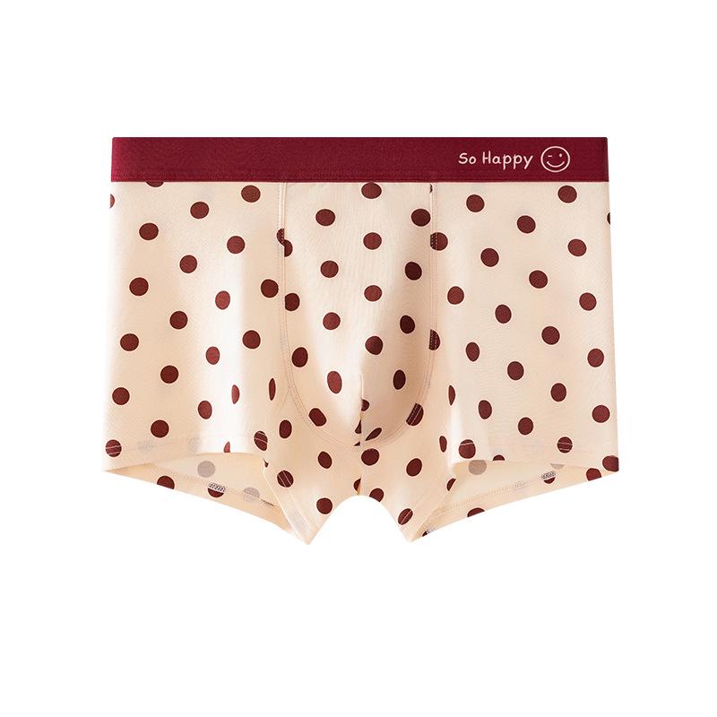 

2113 Benmingnian Ярко-красные мужские хлопковые боксеры с милыми новогодними принтами Extra Extra Extra Large