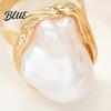 Female Ring 3Pcs Baroque Faux Pearl Vintage Adjustable Opening Alloy